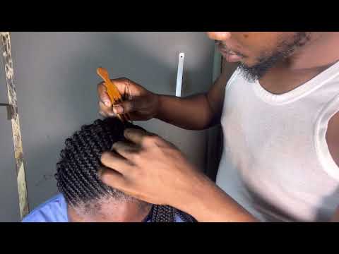 ASMR RELAXING HAIR SCRATCHING BETWEEN BRAIDS.