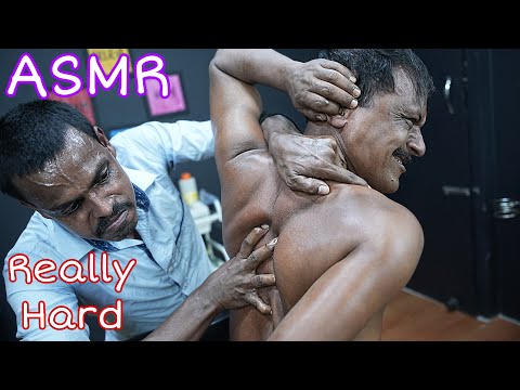 Strong Wrist Barber Doing High Pressure Massage On The Big Eyes Barber | Head And Body Massage ASMR
