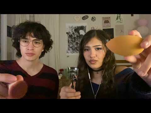 ASMR My Sister Does EMO Makeup On Me