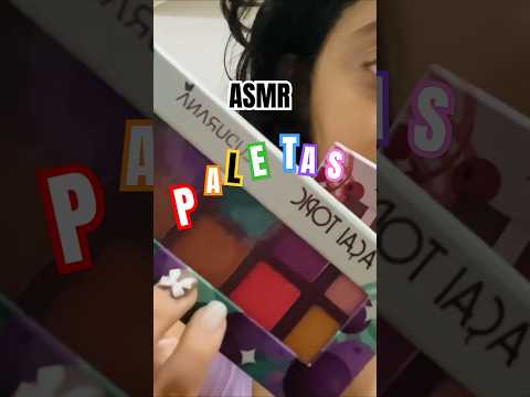 ASMR com paletas coloridas de maquiagem