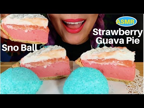 딸기,구아바 파이 +마쉬멜로우 케익 리얼사운드 먹방 |STRAWBERRY GUAVA PIE+SNO BALL EATING SOUND| CURIE.ASMR