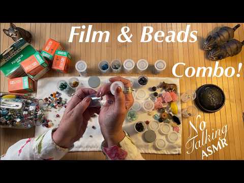 ASMR Nostalgic 35mm Film unboxing + Organizing beads + Glass Jar Bead Rummage! (No Talking)