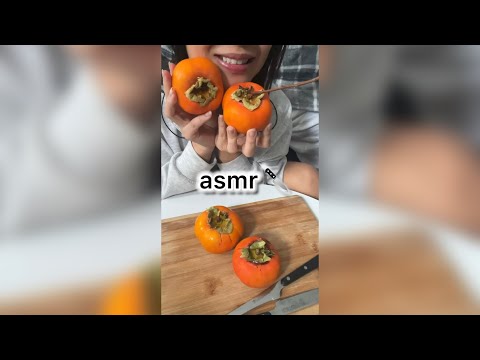 ASMR Cutting Persimmons (No Talking) | Fruit Cutting Sounds