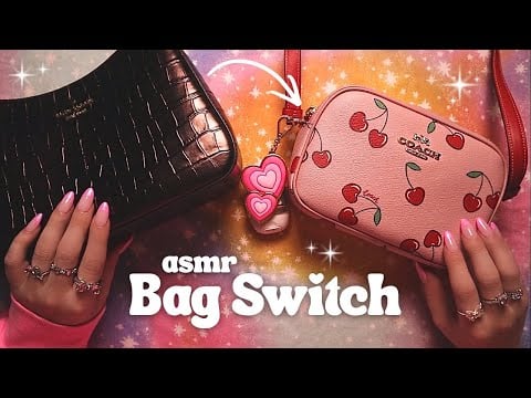 ASMR Switch Out My Bag with Me 💗🍒
