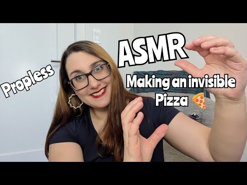 ASMR NO PROPS MAKING A PIZZA  🍕 ~ Mouth Sounds Hand Movements 😋