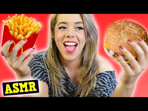 🤤 ASMR EATING HAMBURGER and FRIES (MCDONALDS) 🍔