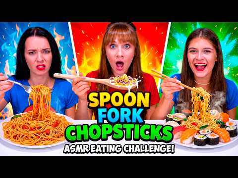 ASMR Spoon, Fork, Chopsticks VS One Eye, Two Eyes, No Eyes Best Compilation