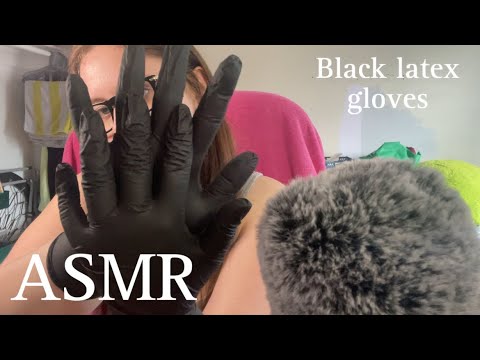 ASMR black latex gloves dry sounds and “wet” vaseline