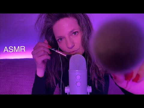 ASMR | Face & Mic Brushing + Tingly Mouth Sounds