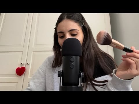 ASMR doing my makeup (up close whispers & some tapping)