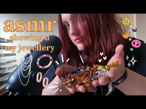 ASMR lil jewellery show & tell while i ramble (whispering, jingly sounds, tapping + more)