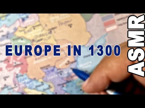 ASMR History: Europe in 1300 - Late Middle Ages [ Map tracing with facts ]