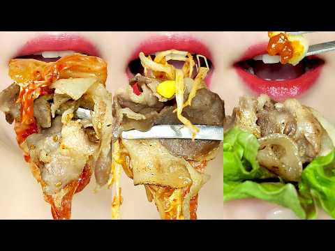 ASMR Thin Pork Belly & Soybean Paste Stew (Doenjang-jjigae) 🥓🍲 MUKBANG 대패 삼겹살, 된장찌개 먹방 Eating Sounds