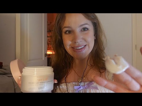 Personal Attention ASMR | Lotion massage: face, neck, chest, & shoulders (layered sounds)