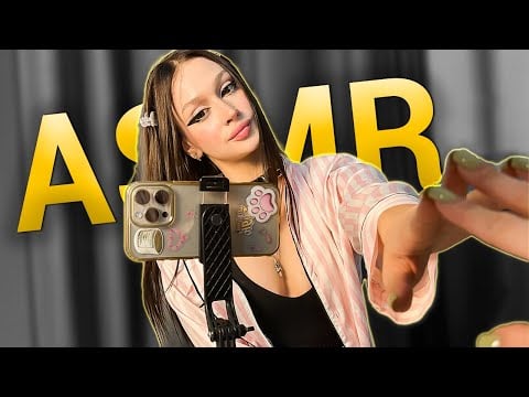 [4K USA ASMR] Mirror & Phone Tapping 💎 Striped Shirt Scratching & Nail Clicks | No Talking