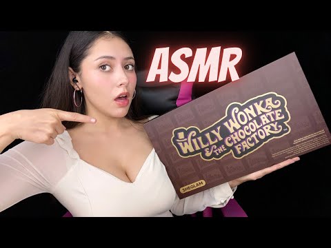 ASMR español ✨ UNBOXING DE @SHEGLAM X WILLY WONKA! 🍫 maquillaje y sonidos relajantes 🥴