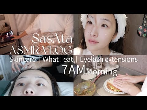 ASMR Morning Routine | Get ready with me🧏‍♀️skincare🛀avocado sandwich breakfast🥪eyelash extensions