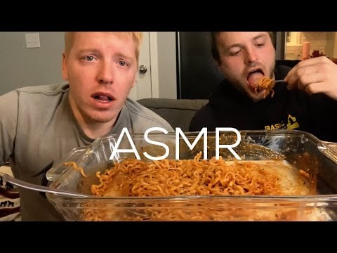 Nuclear Fire Noodles Challenge! 2X Spicy With Da Bomb Hot Sauce | ASMR Mukbang