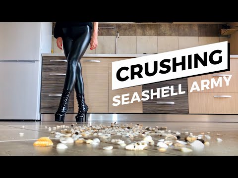 🎖 Pleasing Boots vs. Army of Seashells! Oddly Satisfying Heels Crushing Things! ASMR