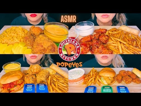 ASMR Popeyes Fried Chicken Feast | Satisfying Crunch Sounds Compilation