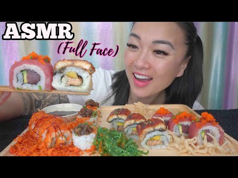 ASMR SUSHI ROLL *Full Face Friday (EATING SOUNDS) NO TALKING | SAS-ASMR