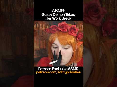 ⚠️ FAKE SMOKE ⚠️ lil clip of the sassy demon on her work break! full vid on my patreon :) #asmr
