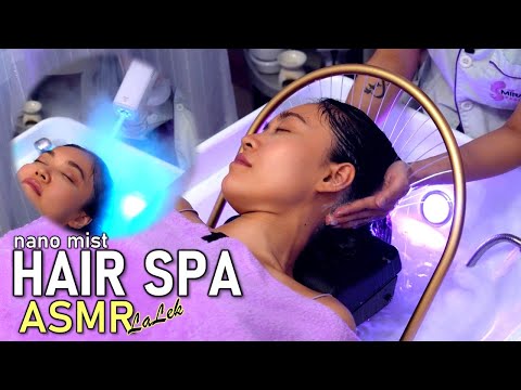 ASMR Head Spa with Water Ring in Thailand💆‍♀️Relaxing in Real Spa Salon