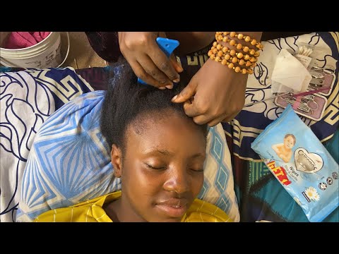 ASMR SCALP SCRATCHING AND INTENSE MASSAGE CORNROWS LOOSENING, HEAD MASSAGE, EAR CLEANING