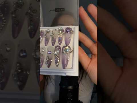Charm Press Ons ASMR #asmr #mouthwhisper #nails