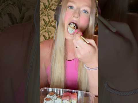 Sushi eating ASMR 🍣 #asmr #mukbang #sushi #tingles #asmrvideos