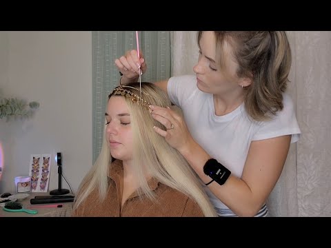 ASMR Perfectionist Hair Straightening, Brushing & Combing with Hair Jewelry - Finishing Touches