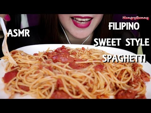 ASMR FILIPINO STYLE SPAGHETTI *RECIPE* EATING SOUNDS  스파게티 먹기