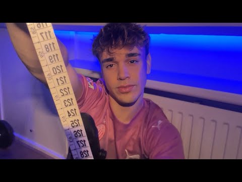 ASMR Measuring You📏 (rambling, mouth sounds, whispering, latex gloves)