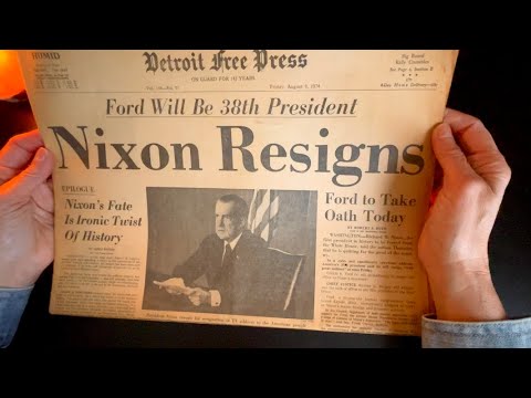 Looking at a Newspaper from Nixon’s Last Day in Office | Soft Spoken ASMR Regular Voice