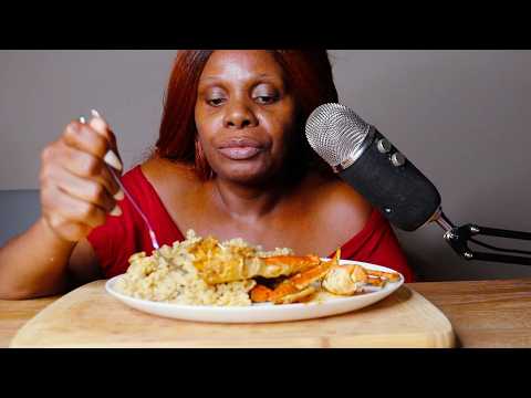 Come have dinner with me! Rice & CRAB ASMR Eating Sounds
