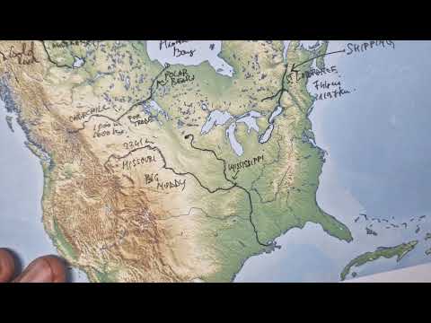 ASMR maps: Tracing the Largest Rivers of North America 🌎 | Key Stats and Facts  [ASMR map tracing ]