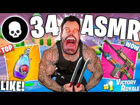 ASMR FAST MOUTH SOUNDS FORTNITE SOLO VS SQUAD (34 KILLS WIN) - ASMR en ESPAÑOL