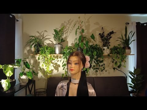 Beautiful Hairstyle Tutorial | ASMR LOFI | hairstyling hair & makeup, adjustments finishing touches 