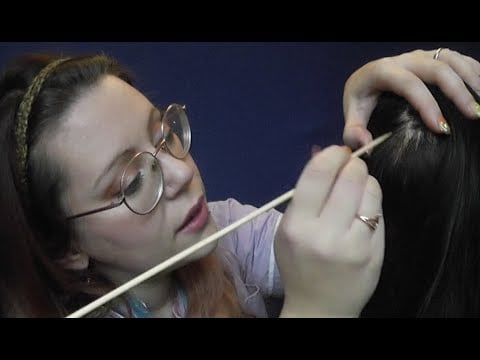 ASMR ROLEPLAY SCALP EXAMINATION OIL TREATMENT Scalp Scratch With Pointed Tools