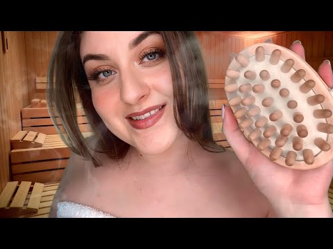 ASMR 1 HOUR HOT SAUNA 🧖‍♀️ Entspannung pur: Massage, Waschung und Ruheraum, Sauna Roleplay deutsch)