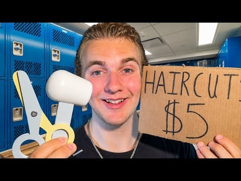 ASMR $5 wood Haircut in high school locker room