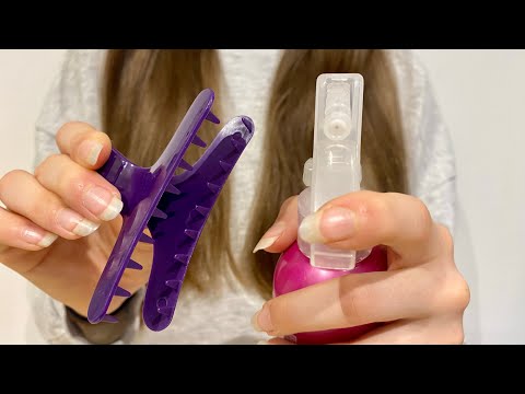 ASMR Clipping, Brushing and Spraying your hair | camera combing | actual camera touching | lo-fi