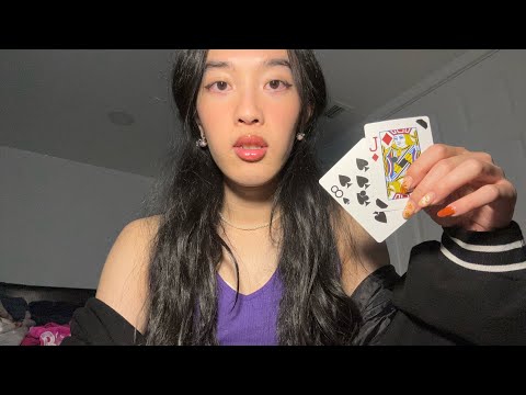 ASMR playing blackjack & poker roleplay 🃏 (card sounds)