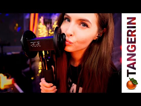 ASMR Mouth Sounds / Inaudible Whispering / Ear Blowing & Massage | Tangerin