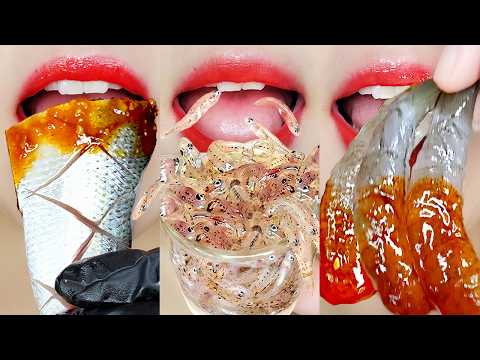 asmr 10 MINUTES RAW SEAFOOD 🐟🦐🍣 MUKBANG SATISFYING & RELAXING 10분 회 먹방 모음집 eating sounds