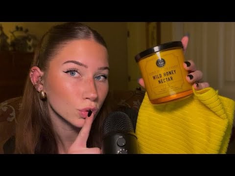 ASMR Positive Affirmations for Sleep 💛 | 1 Hour Whispered Yellow Triggers & Tapping