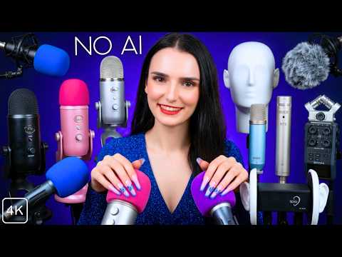 ASMR with Different MICS , ITEMS & NAILS 💙 Mic Scratching , Tapping , Massage etc - No Talking 4K