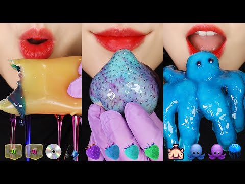 11MINUTES EMOJI EATING ASMR FOR SLEEP, CANDIED STRAWBERRY, BEESWAX CANDY ASMR 🐝