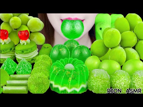 【ASMR】GREEN DESSERTS💚 FROZEN SHINE MUSCAT,MUSCAT DAIFUKU,CANDIED MUSCAT MUKBANG 먹방 EATING SOUNDS