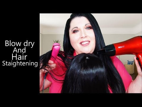 ASMR Blow Dry and Hair Straightening Roleplay (Hair Dryer, Spray, Hair Brushing, Hair Play, Style)